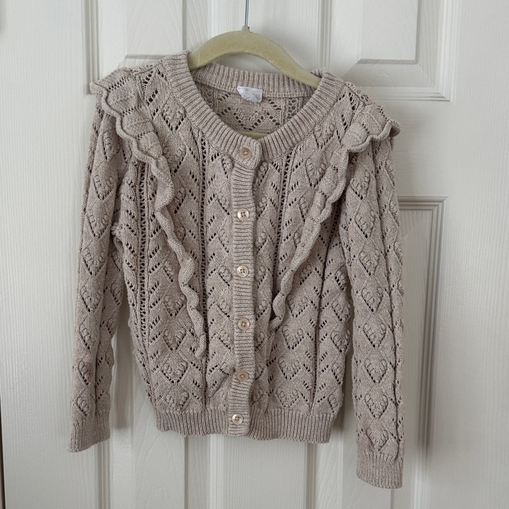 Jamie Kay Taupe Ruffle Cardigan